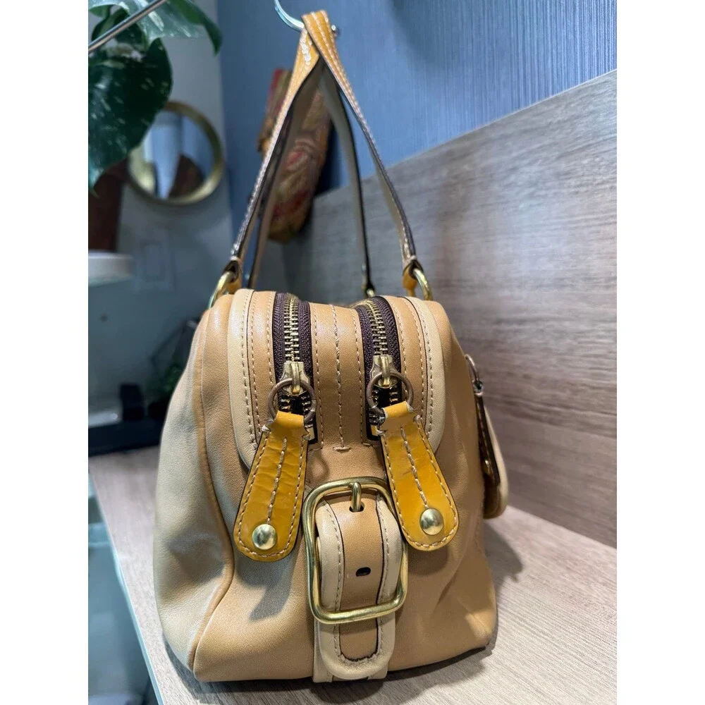 Coach Bonnie Leather Satchel in Brass/Camel/Sand